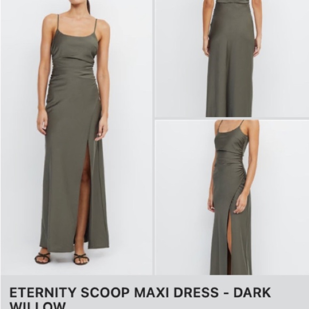 Bec & Bridge Green Sheath Maxi Dress with Slit